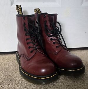 Dr. Martens Cherry Red Lace-Up Boots